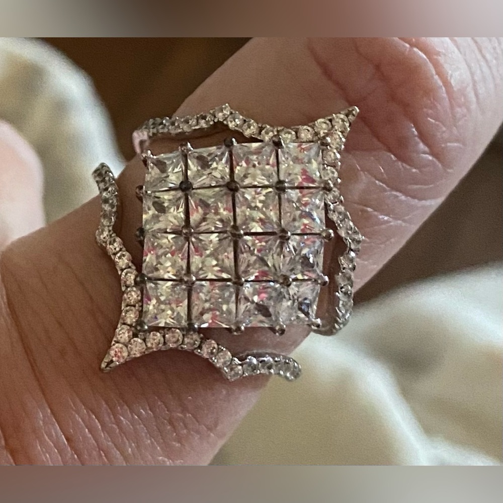 Sterling silver cubic ring size 8
